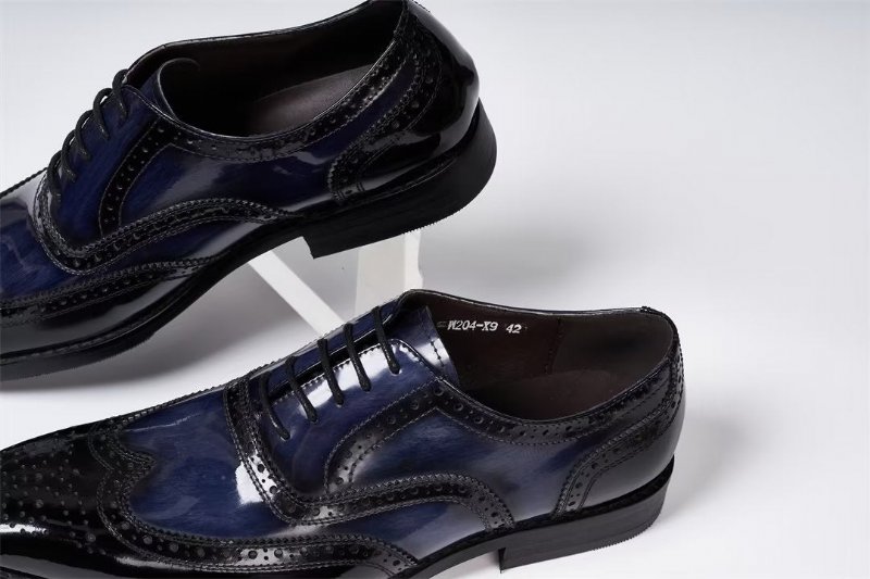 Formele Herenschoenen Zakelijke Verfijnde Leren Schoenen - Donkerblauw