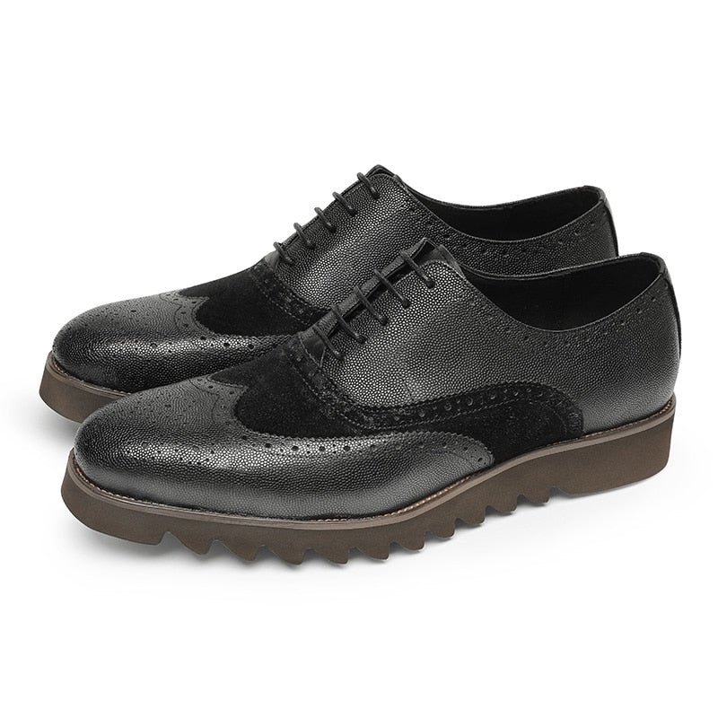 Formele Schoenen Heren Alligator Luxe Vleugeltip Brogue-casual - Zwart