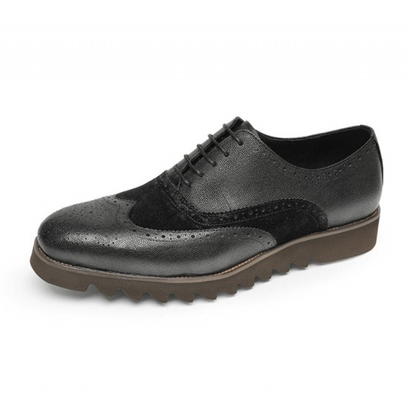 Formele Schoenen Heren Alligator Luxe Vleugeltip Brogue-casual - Zwart