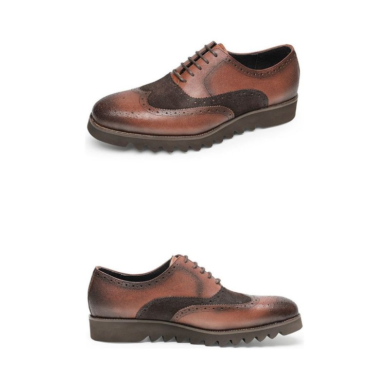 Formele Schoenen Heren Alligator Luxe Vleugeltip Brogue-casual - Koffie