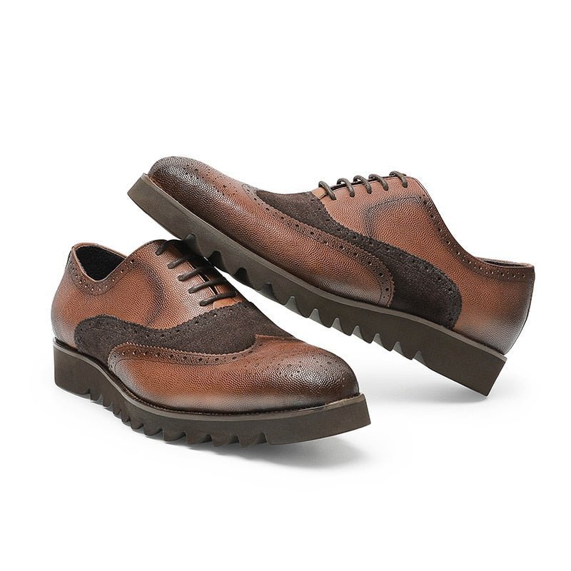 Formele Schoenen Heren Alligator Luxe Vleugeltip Brogue-casual - Koffie