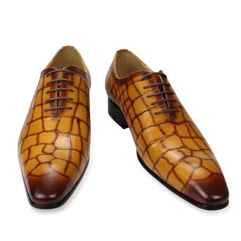 Formele Schoenen Heren Brogue-trouwschoenen Met Veters - Geel