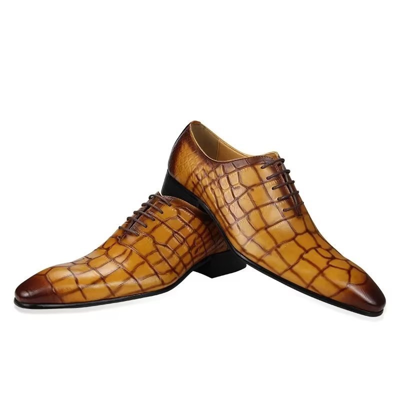 Formele Schoenen Heren Brogue-trouwschoenen Met Veters - Geel