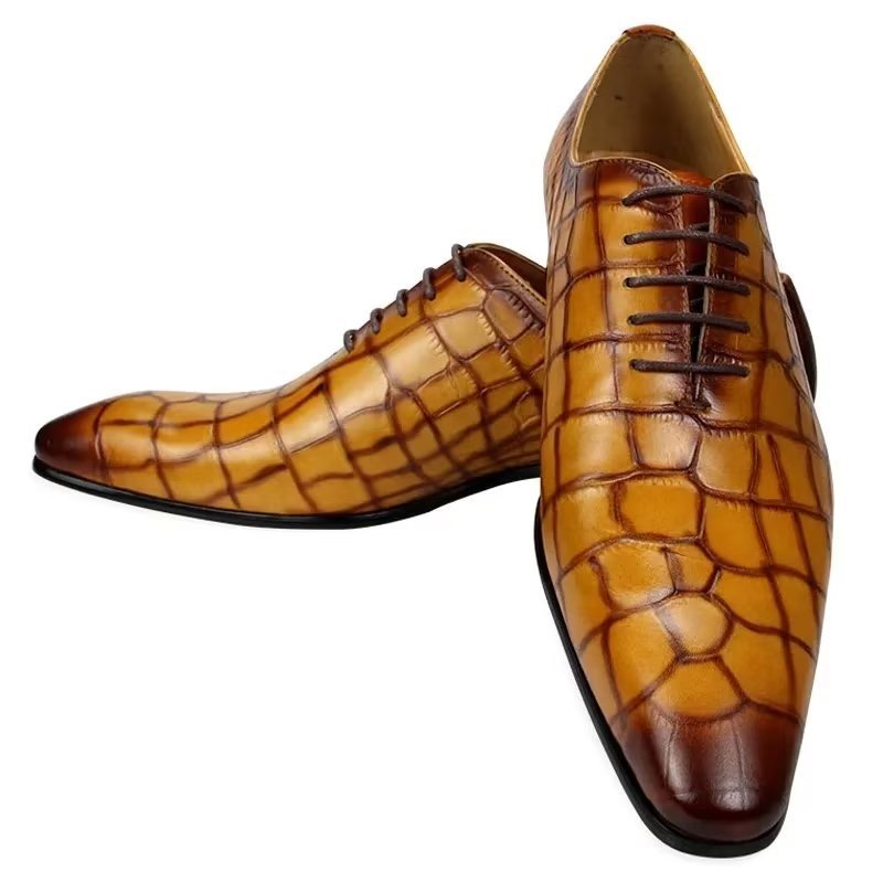 Formele Schoenen Heren Brogue-trouwschoenen Met Veters - Geel