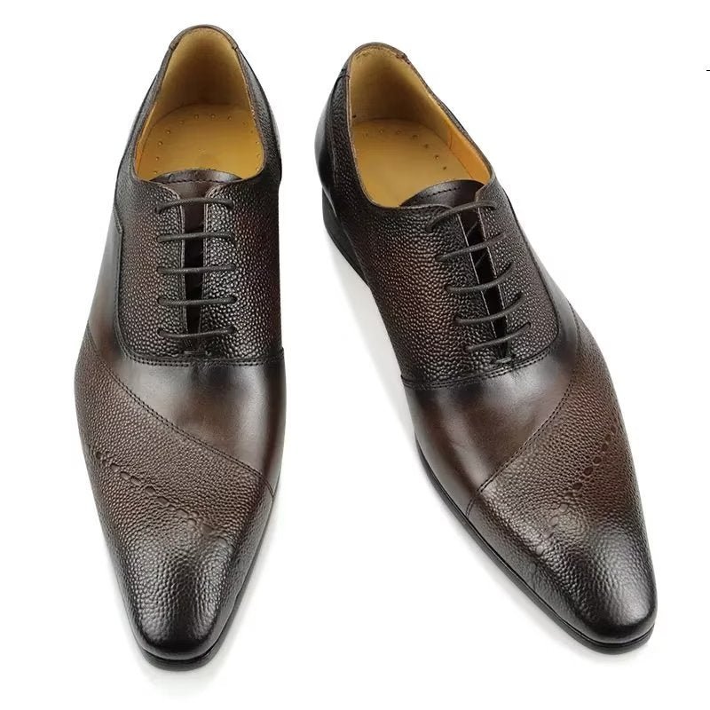 Formele Schoenen Heren Brogue-trouwschoenen Met Veters - Koffie