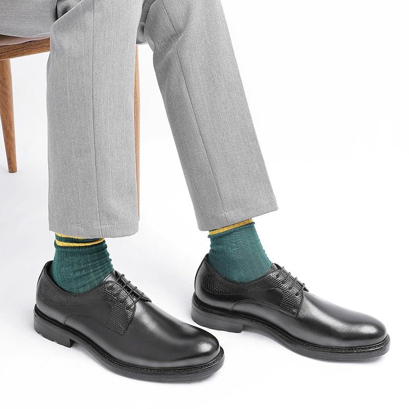 Formele Schoenen Heren Brogue-veterschoenen Met Exotisch Patroon - Zwart