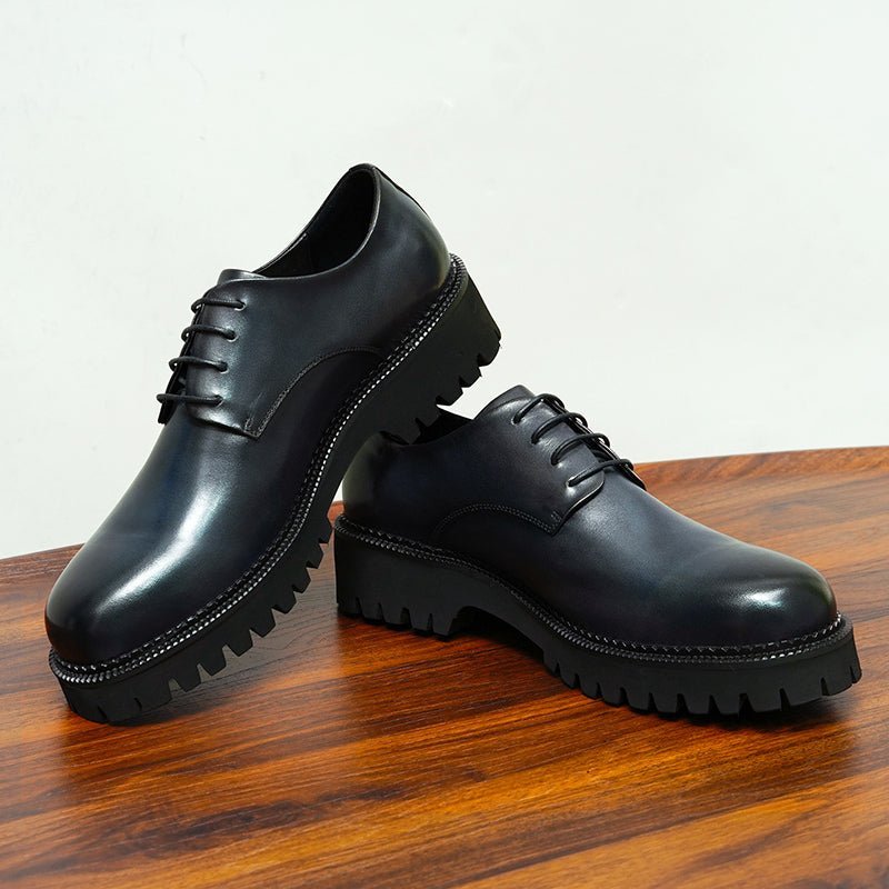 Formele Schoenen Heren Brogues Met Veters Rundleer - Zwart