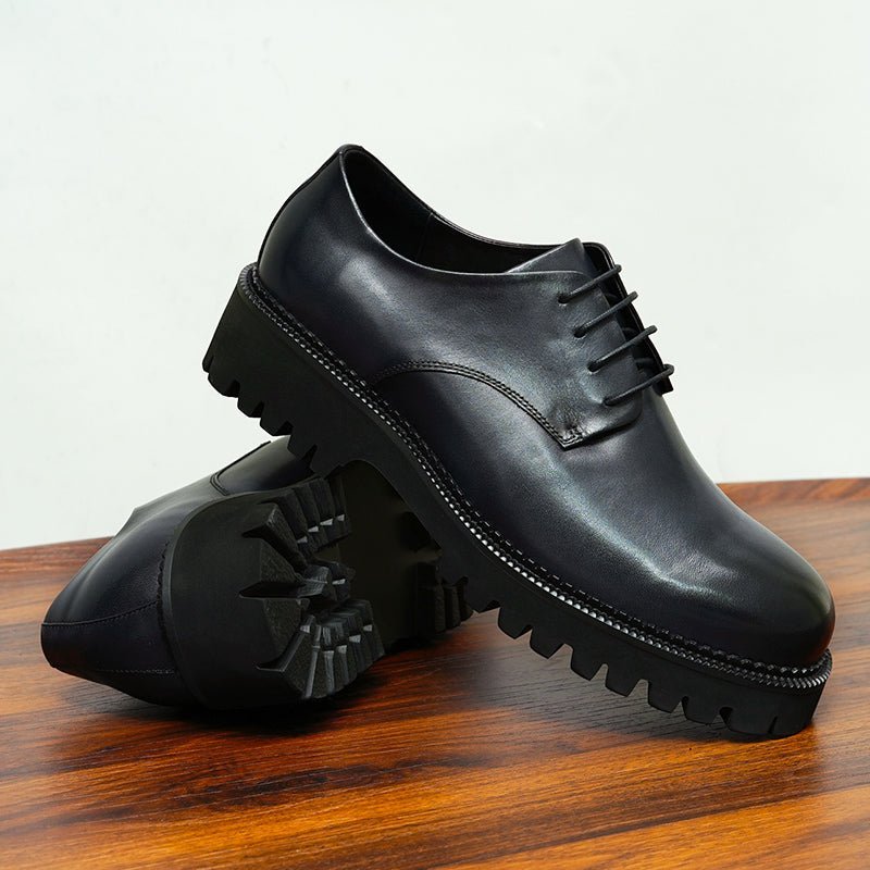 Formele Schoenen Heren Brogues Met Veters Rundleer - Zwart