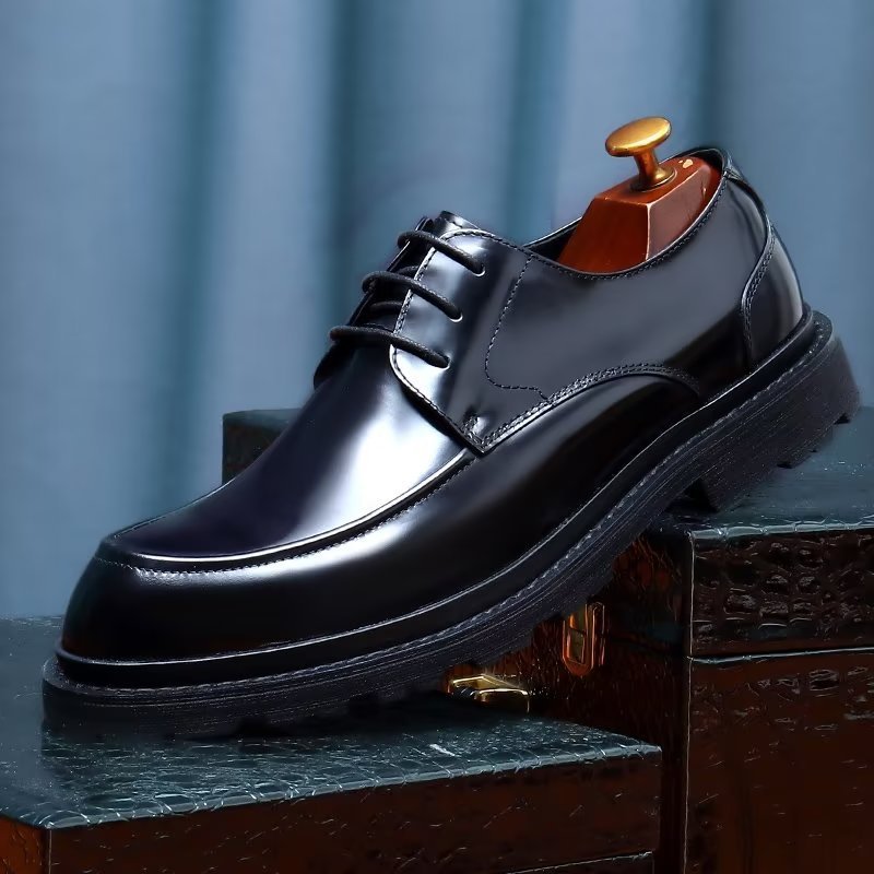 Formele Schoenen Heren Derbies Met Veters Nette - Zwart