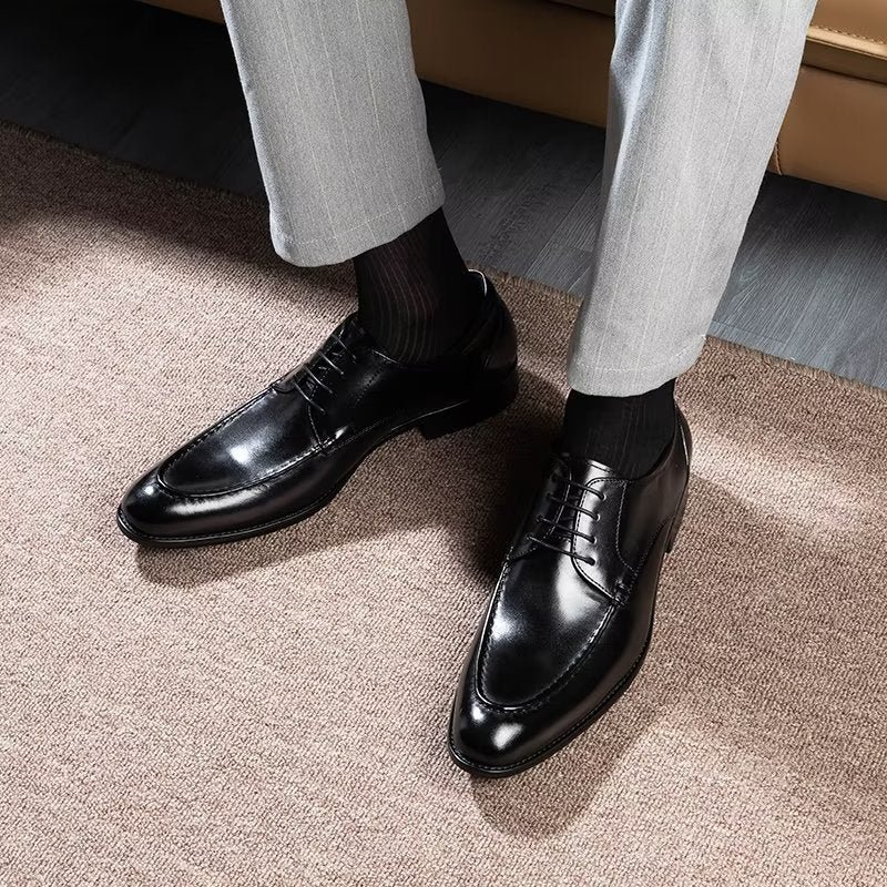 Formele Schoenen Heren Derbies Met Veters Nette - Zwart