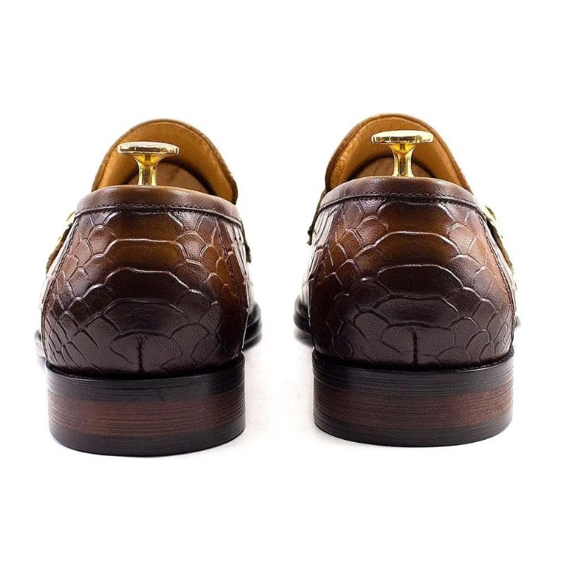 Formele Schoenen Heren Echt Leer Elegante Crocformal Klassieke Brogues - Bruin