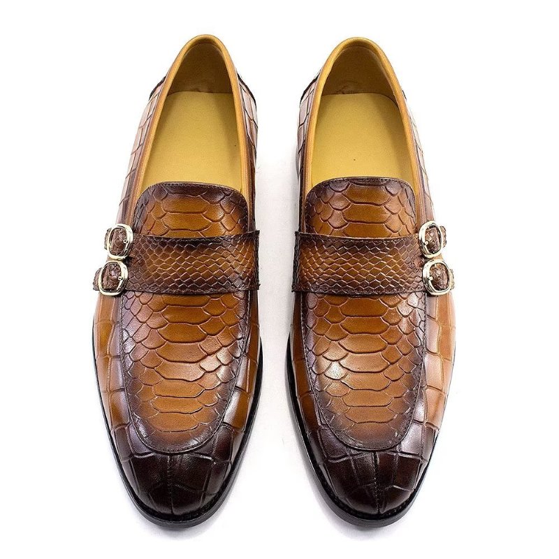 Formele Schoenen Heren Echt Leer Elegante Crocformal Klassieke Brogues - Bruin