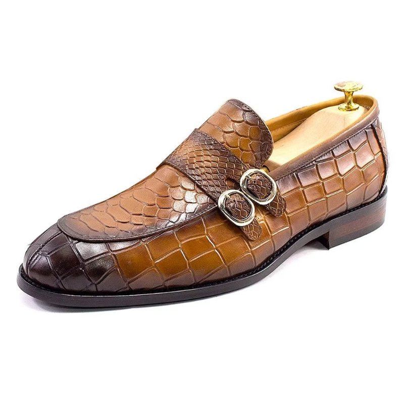 Formele Schoenen Heren Echt Leer Elegante Crocformal Klassieke Brogues - Bruin