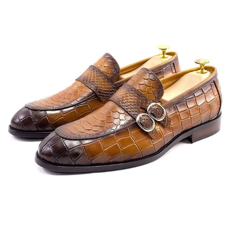 Formele Schoenen Heren Echt Leer Elegante Crocformal Klassieke Brogues - Bruin