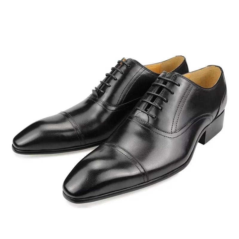 Formele Schoenen Heren Echt Leer Elegantie Bruiloftsbrogues - Zwart