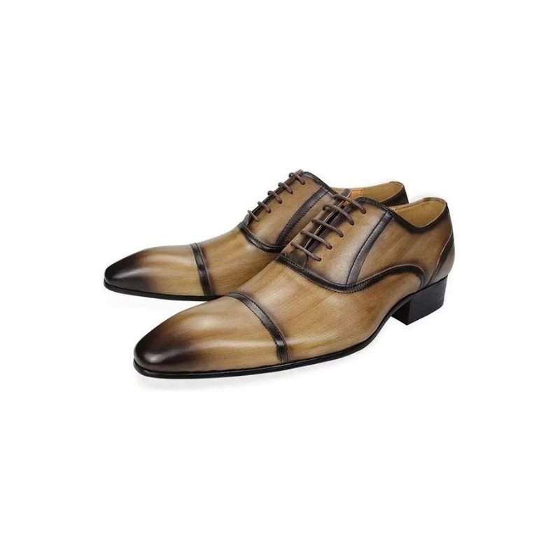 Formele Schoenen Heren Echt Leer Elegantie Bruiloftsbrogues - Bruin