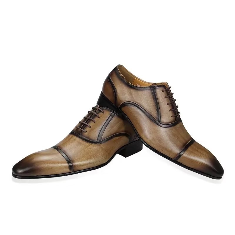 Formele Schoenen Heren Echt Leer Elegantie Bruiloftsbrogues - Bruin