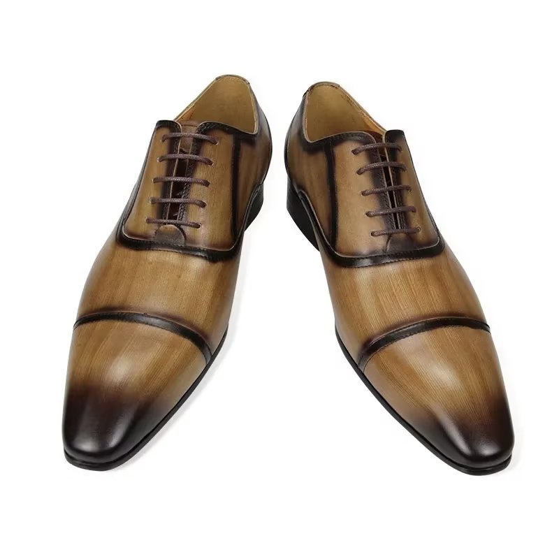 Formele Schoenen Heren Echt Leer Elegantie Bruiloftsbrogues - Bruin