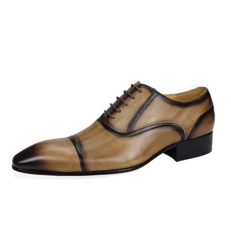 Formele Schoenen Heren Echt Leer Elegantie Bruiloftsbrogues - Bruin