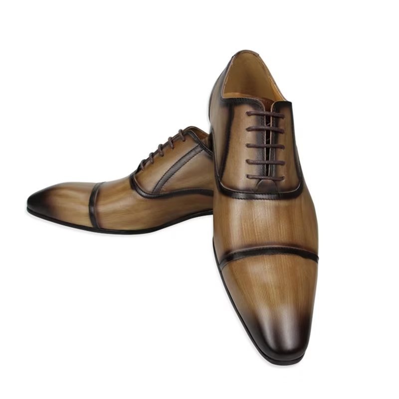 Formele Schoenen Heren Echt Leer Elegantie Bruiloftsbrogues - Bruin