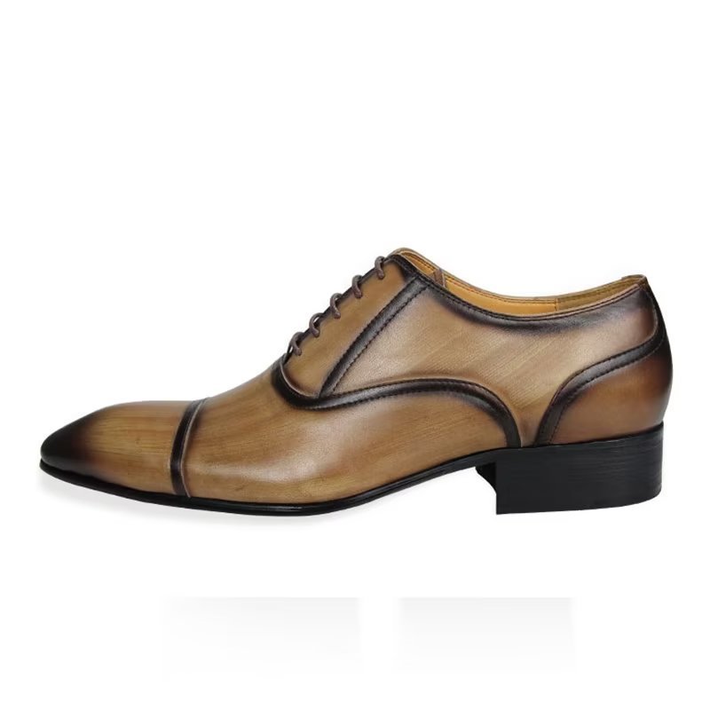 Formele Schoenen Heren Echt Leer Elegantie Bruiloftsbrogues - Bruin