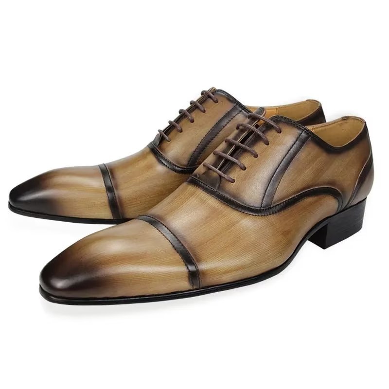 Formele Schoenen Heren Echt Leer Elegantie Bruiloftsbrogues - Bruin