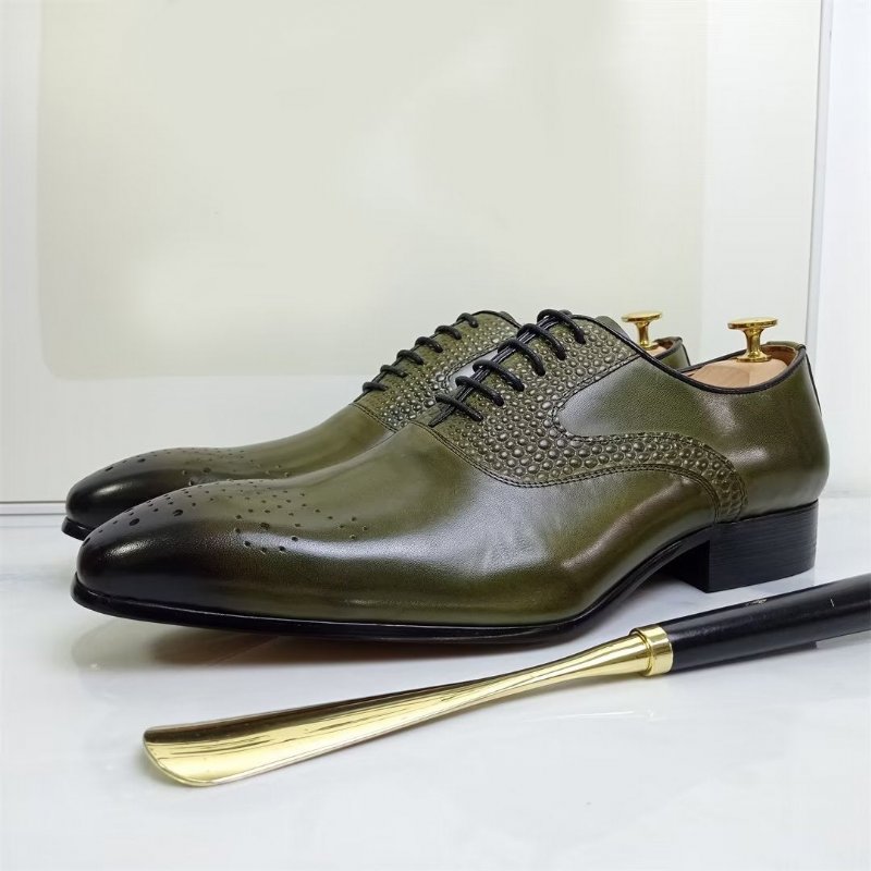 Formele Schoenen Heren Echte Elegantie Puntige - Groen