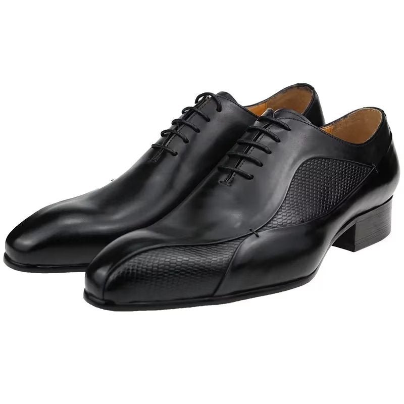 Formele Schoenen Heren Elegante Brogue-bruiloft Oxford-leren - Zwart