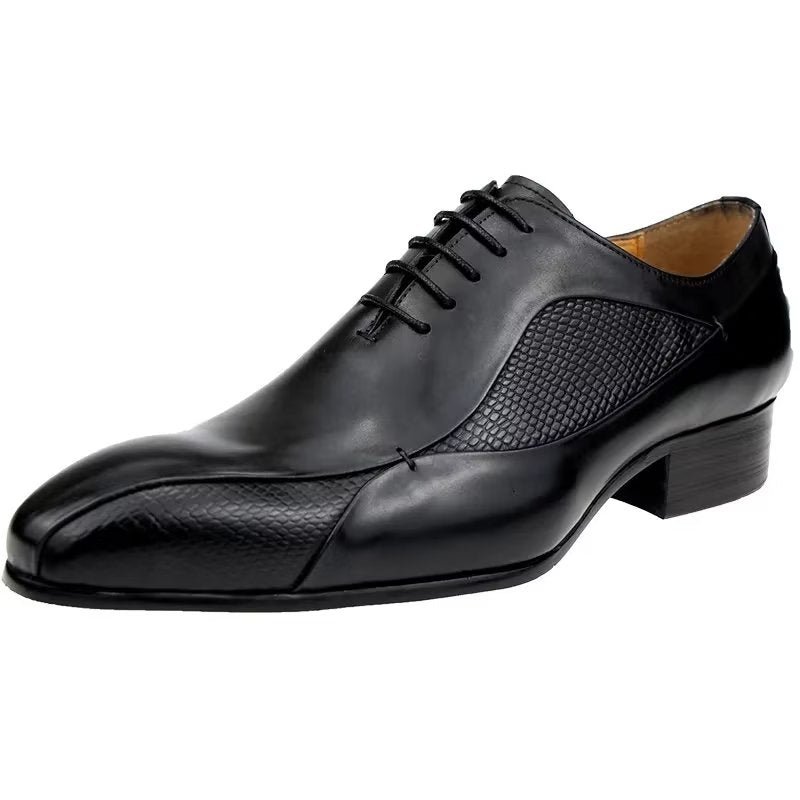 Formele Schoenen Heren Elegante Brogue-bruiloft Oxford-leren - Zwart