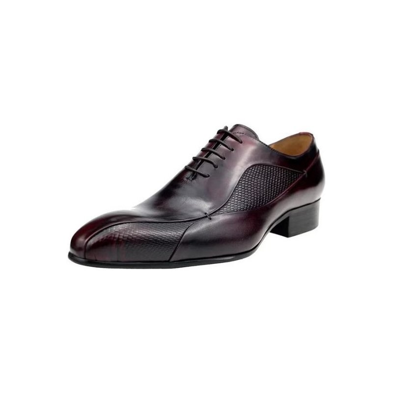 Formele Schoenen Heren Elegante Brogue-bruiloft Oxford-leren - Rood