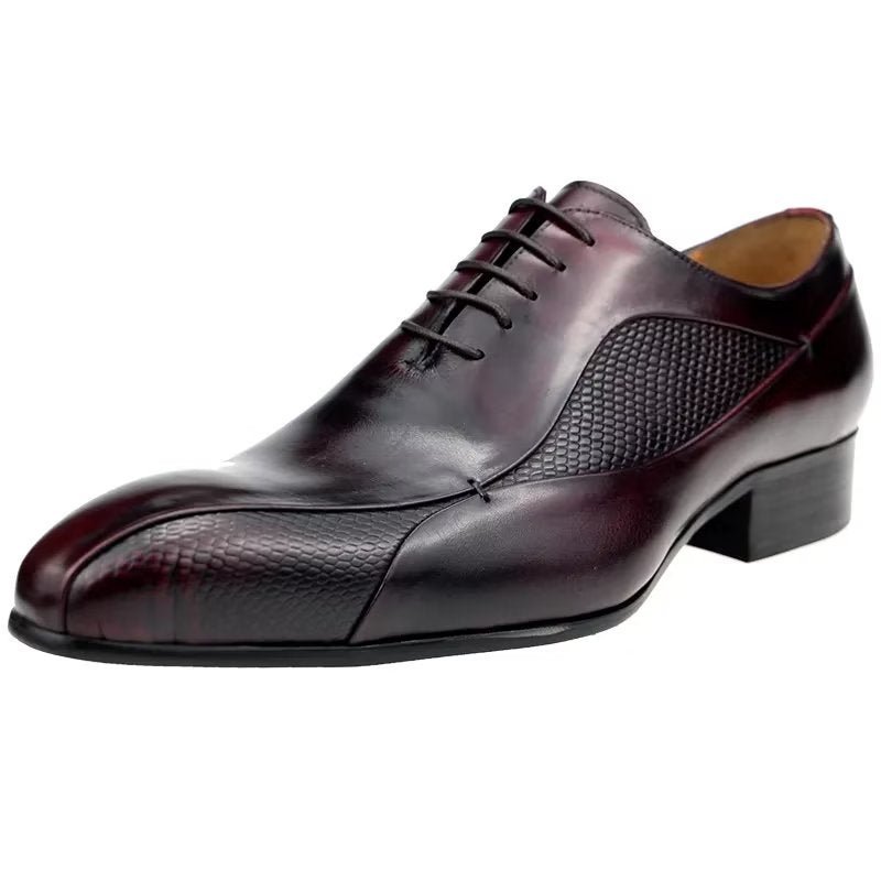 Formele Schoenen Heren Elegante Brogue-bruiloft Oxford-leren - Rood