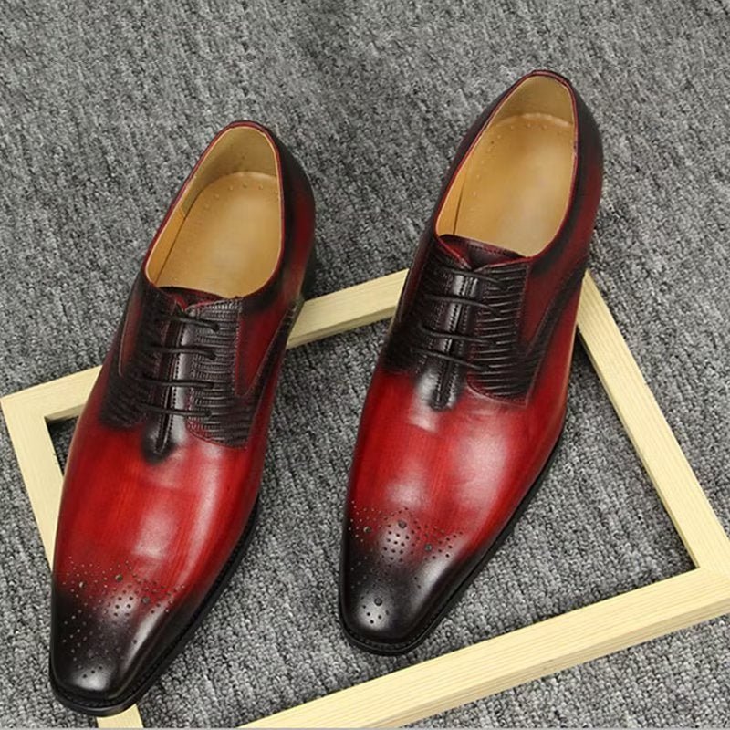 Formele Schoenen Heren Elegante Bruiloftsbrogues - Rood