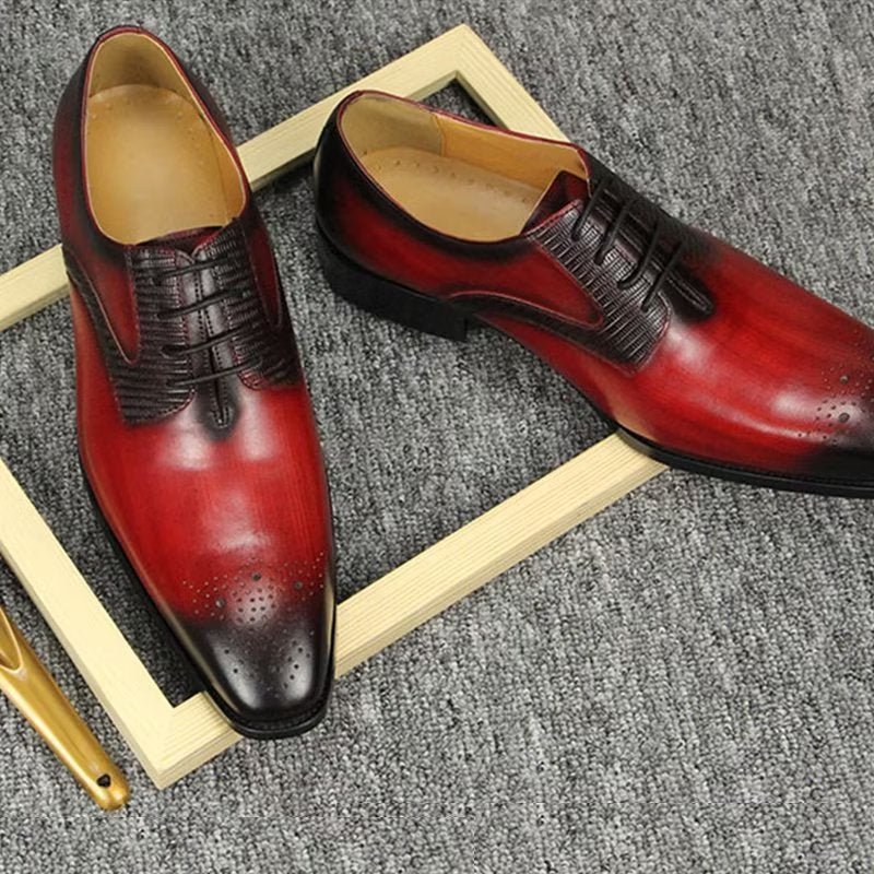 Formele Schoenen Heren Elegante Bruiloftsbrogues - Rood