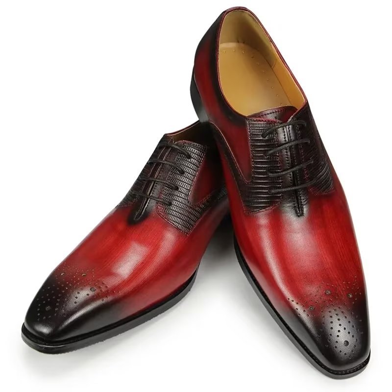 Formele Schoenen Heren Elegante Bruiloftsbrogues - Rood