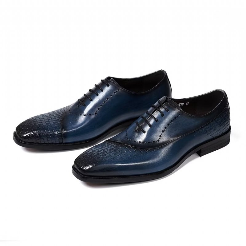 Formele Schoenen Heren Elegante Chique Lederen Jurkselectie - Blauw