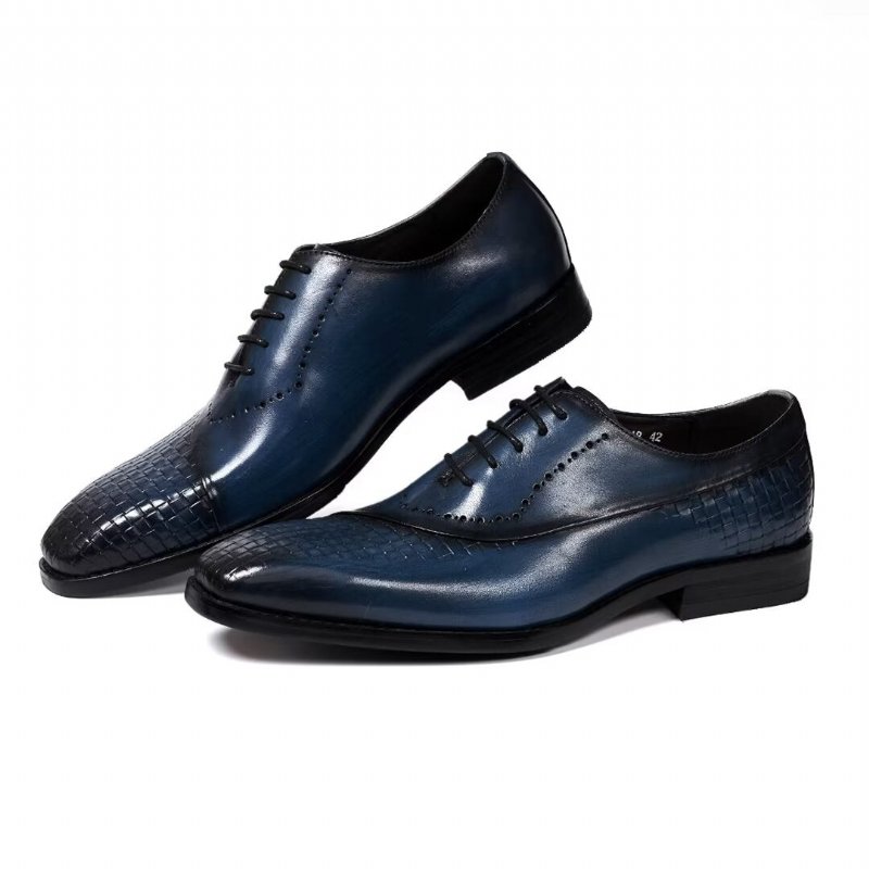 Formele Schoenen Heren Elegante Chique Lederen Jurkselectie - Blauw