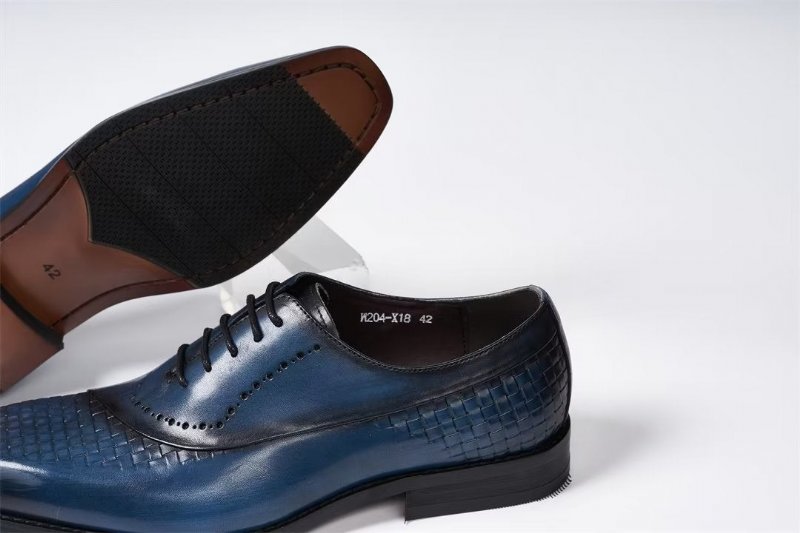 Formele Schoenen Heren Elegante Chique Lederen Jurkselectie - Blauw