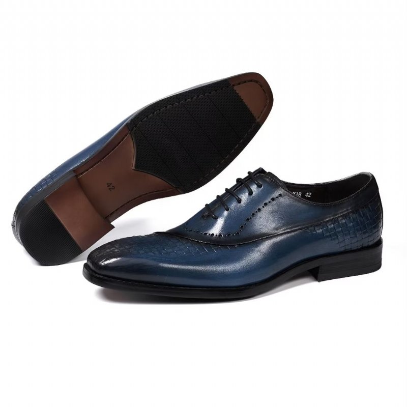 Formele Schoenen Heren Elegante Chique Lederen Jurkselectie - Blauw