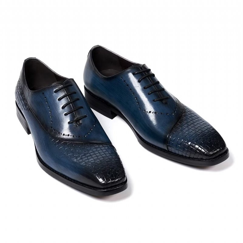 Formele Schoenen Heren Elegante Chique Lederen Jurkselectie - Blauw