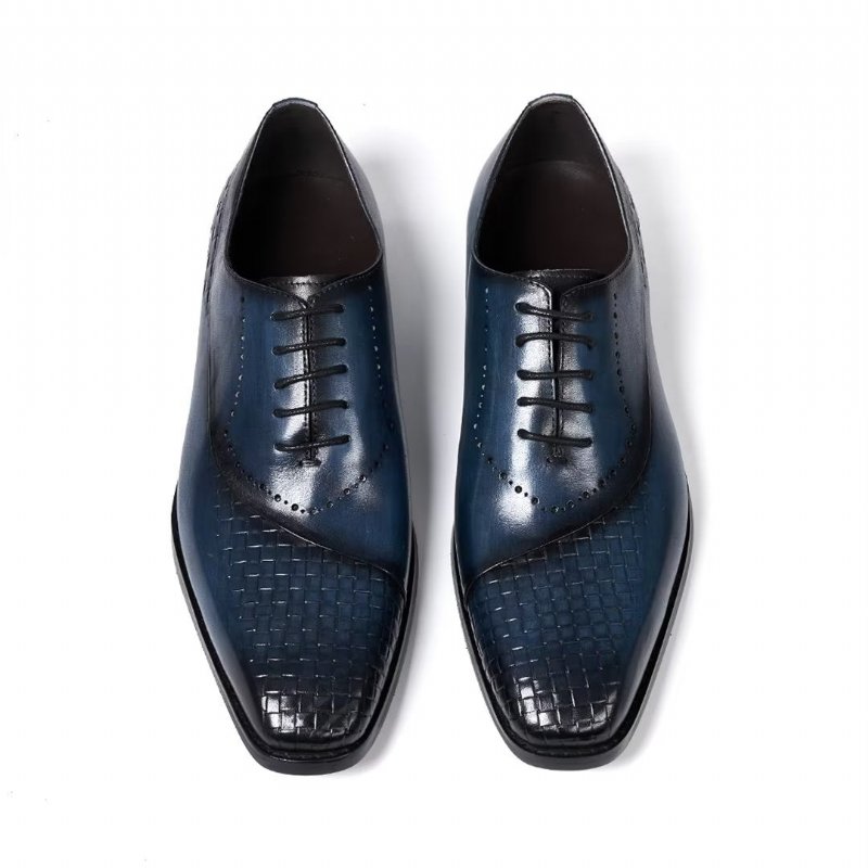 Formele Schoenen Heren Elegante Chique Lederen Jurkselectie - Blauw