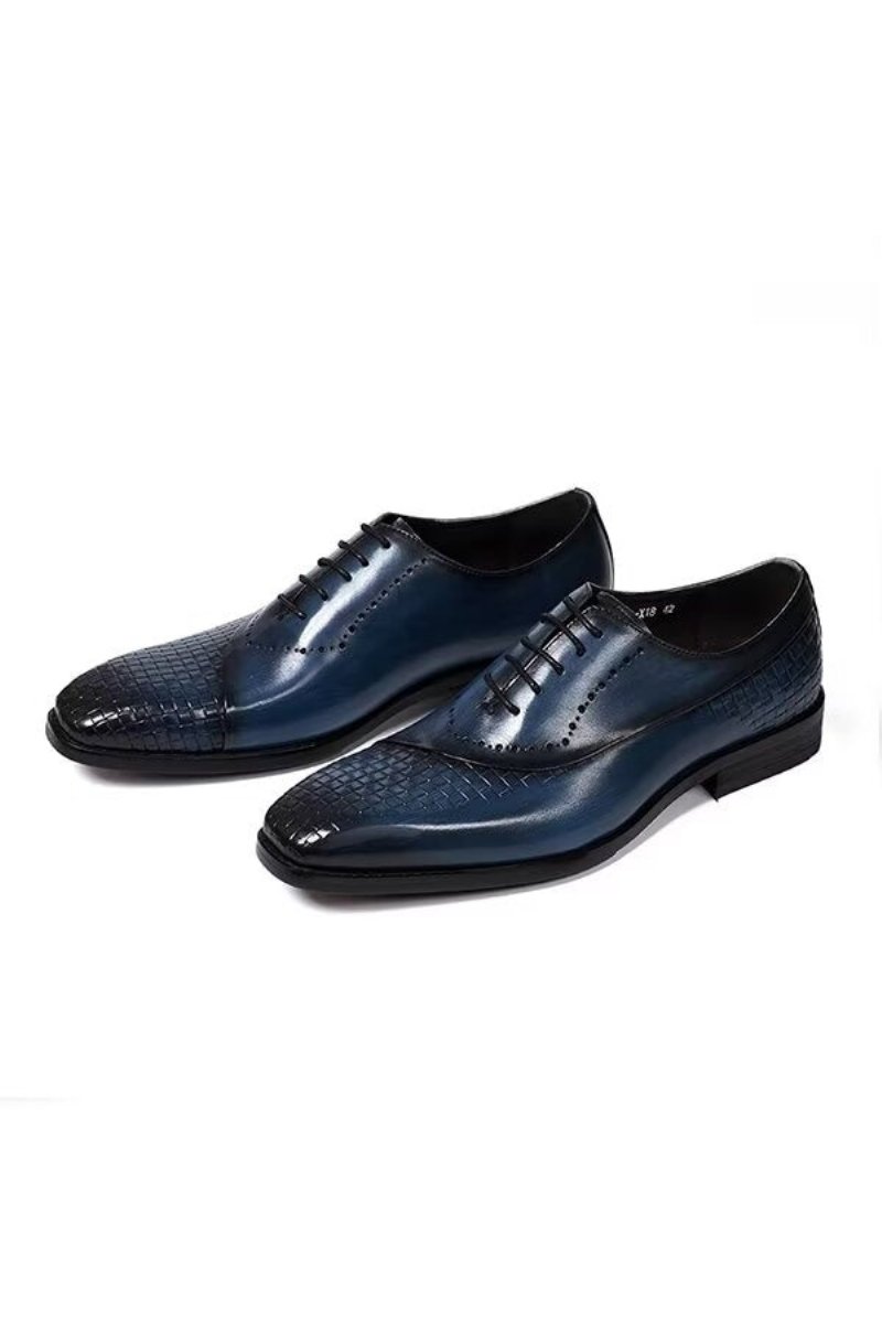 Formele Schoenen Heren Elegante Chique Lederen Jurkselectie - Blauw