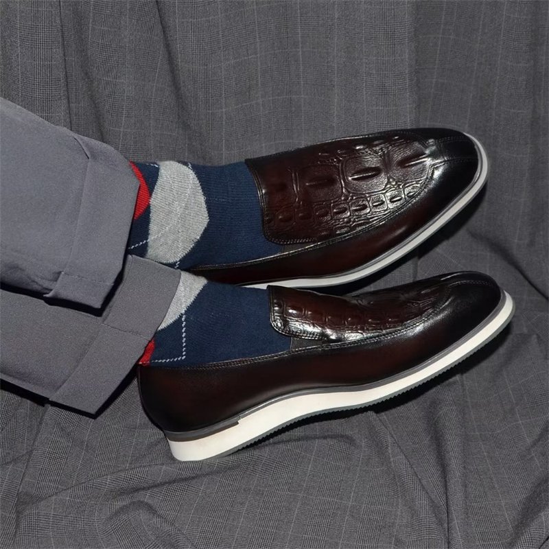 Formele Schoenen Heren Elegante Instappers Leer Essentieel Kleding - Koffie