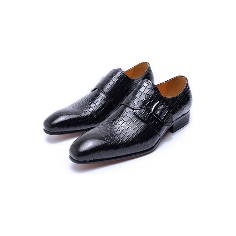 Formele Schoenen Heren Elegante Luxe Croc Monkstrap-kledingschoenen