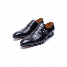 Formele Schoenen Heren Elegante Luxe Croc Monkstrap-kledingschoenen