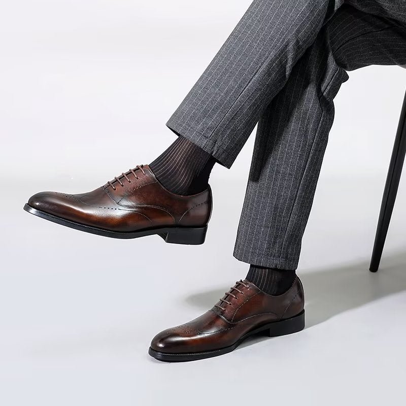 Formele Schoenen Heren Elegante Oxford-schoenen - Koffie