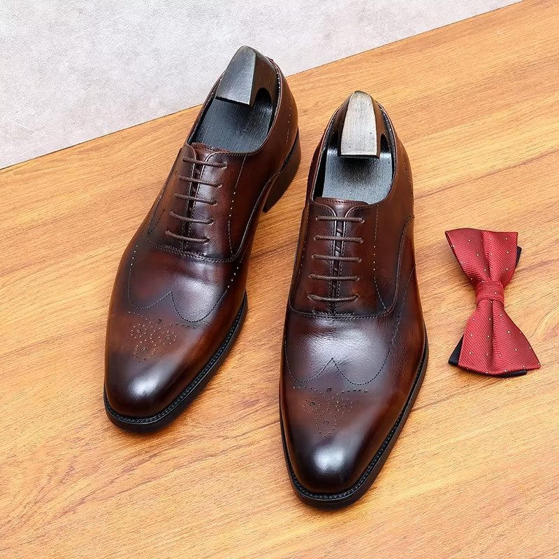 Formele Schoenen Heren Elegante Oxford-schoenen - Koffie