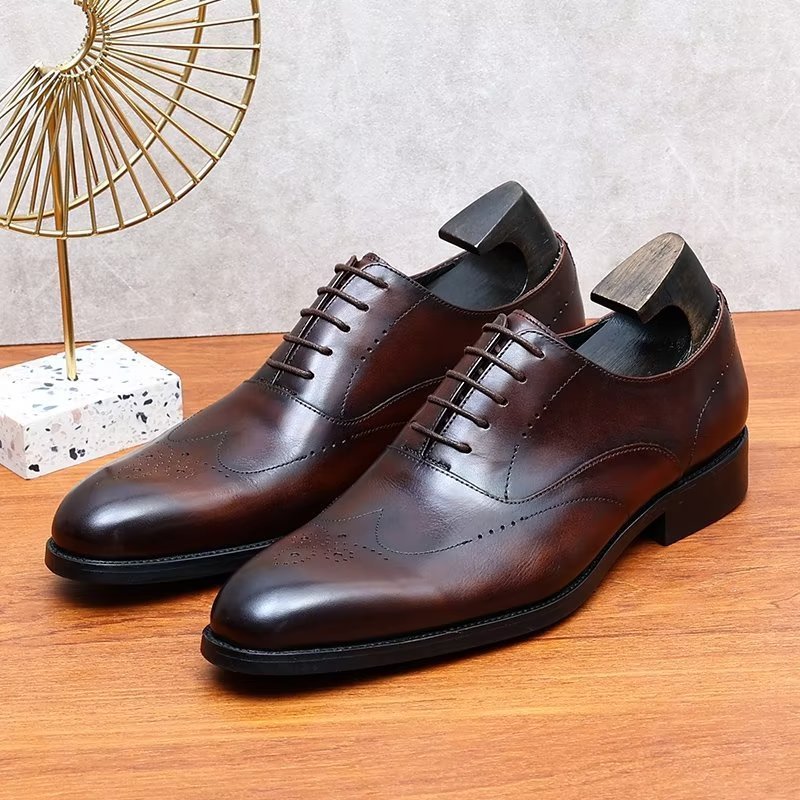 Formele Schoenen Heren Elegante Oxford-schoenen - Koffie