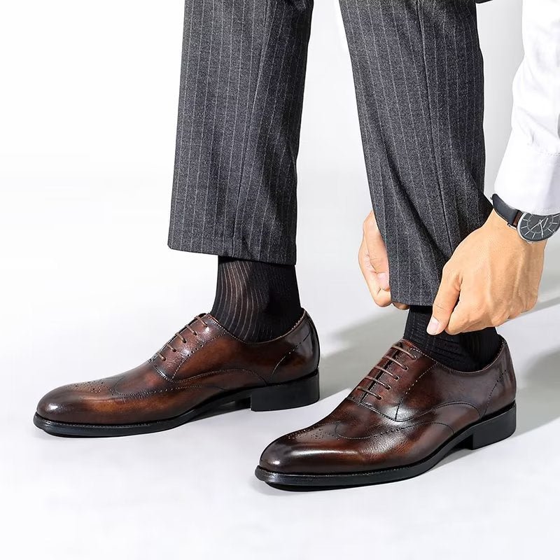 Formele Schoenen Heren Elegante Oxford-schoenen - Koffie