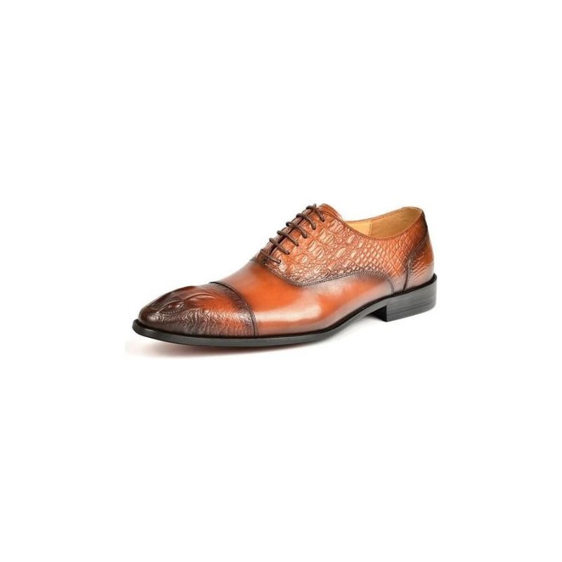 Formele Schoenen Heren Elegante Oxford-schoenen Met Krokodillentextuur