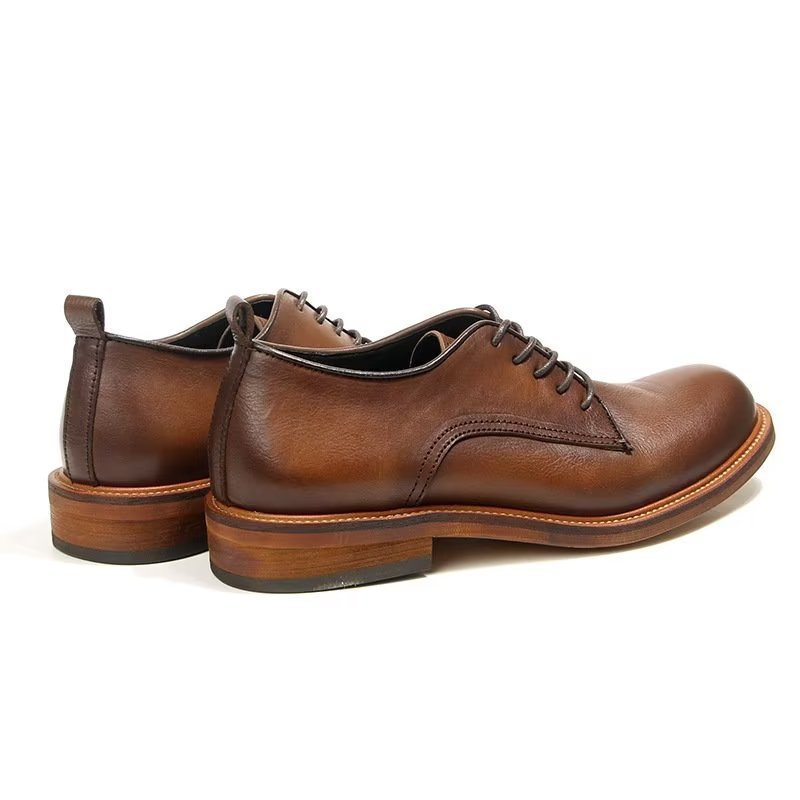 Formele Schoenen Heren Elegante Retro Brogue Lederen Oxford-schoenen - Bruin